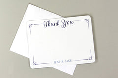 Elegant Wedding Thank You Note Cards Script with Names and A2 Envelopes