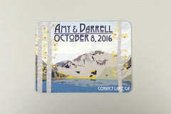 Convict Lake Vintage Landscape Save the Date Notecard with A2 Envelopes // Rustic Convict Lake Save the Date