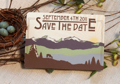 Rocky Mountains Colorado Wedding Save the Date Postcard