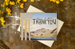 Convict Lake California Broadfold Thank You Card  // Mountain and River Landscape Wedding Thank you
