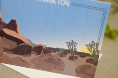 Joshua Tree National Park Folded Thank You Card with A2 Envelope // Desert Landscape