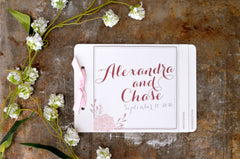 Rustic Blush Pink Flower Livret Wedding Invitation // Unique Multipage Invitation