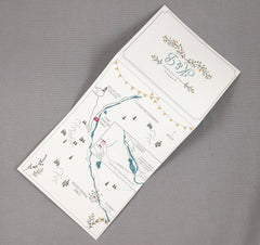 Colorado Mountain Wedding Trifold Invitation with Gold Aspen Leaves-Gold and Teal Rustic Colorado Ranch Wedding Invite