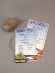 Fall Appalachian Mountains with Red Barn 5 x 8 Two Sided Wedding Programs