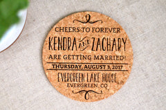Cheers to Forever Vintage Floral Cork Coaster Save the Date with Envelope