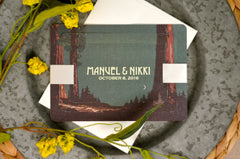 California Giant Sequoia 5x7 Layered Strata Wedding Invitation with RSVP Postcard and Details Card - BP1