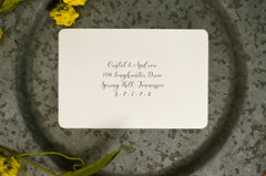 Elegant Greenery Wreath Script Monogram Strata 5x7 Layered Wedding Invitation with RSVP Postcard and Details Card - BP1