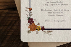 Fall Floral Barley and Hops Framed 5x7 Wedding Invitation // Floral Brewery Wedding Invitation - TE1