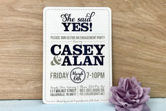 She Said Yes! Rustic Engagement Party Invitation // Rustic Modern Engagement Party Invite