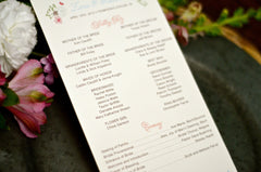 Beautiful Blue, Pink & Green Spring Flower Garden 5x8 Wedding Ceremony Program (one-sided) // BP1