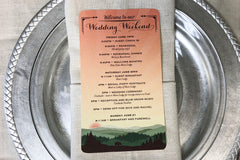 Fall Appalachian Green Mountains at Sunset 5x7 Wedding Weekend Itinerary