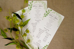 Elegant Greenery Wreath Wedding Ceremony Program // Eucalyptus Greenery Wreath Bohemian Wedding Program // BP1