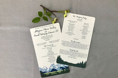 Grand Teton Mountains with Dancing Couple Flat Wedding Programs (2-sided)
