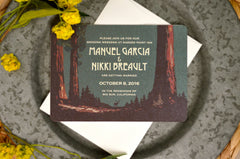 California Giant Sequoia 5x7 Layered Strata Wedding Invitation with RSVP Postcard and Details Card - BP1