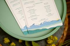 Art Nouveau Spring Rocky Mountains 5x8 Wedding Ceremony Program (one-sided) // Colorado Mountain Wedding Ceremony Flat Programs // BP1