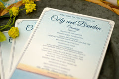 California Ocean Coast Illustration Wedding Ceremony 6x8 Program Fans - BP1