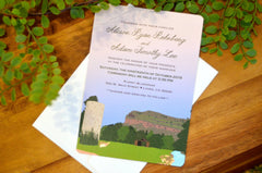 Planet Bluegrass Colorado River Landscape  Layered Strata Wedding Invitation with RSVP Postcard and Details Card
