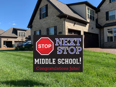 Next Stop 5th Grade Grad Yard Sign, Class 2029, Middle School Graduation Sign, Wire Stake Incl., DIY File Option, FREE SHIPPING, Next Stop