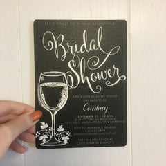Vintage Winery Bridal Shower 5x7 Invitation with A7 Envelope // Wine themed invite