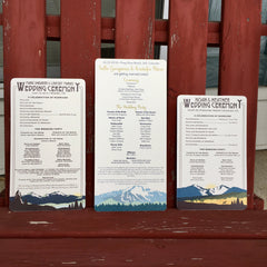 Denali Mountains Blue Moose Craftsman Ceremony Program for Wedding, Denali Alaska Wedding Program