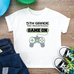 Game On First Day of School Shirt, Personalized Gamer School Shirt