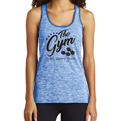 The Gym Makes Me Feel Royal Electric Blue Racerback Workout Tank LST396