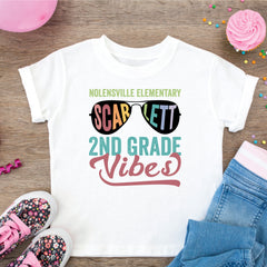 2nd Grade Vibes Personalized Sunglasses First Day of School Shirt, Personalized School Shirt