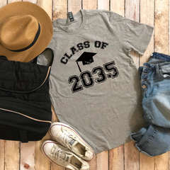 Class Of 2035 Grow With Me Shirt Cap and Tassel, Back to School Shirt, First Day of School Pictures