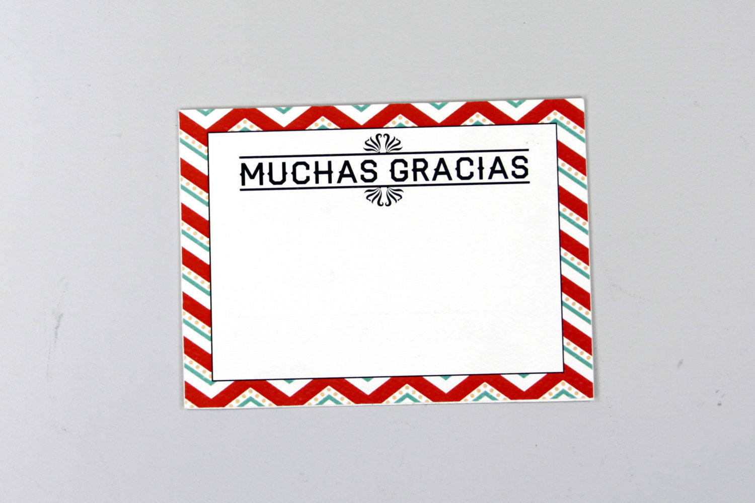 Muchas Gracias Chevron Spanish Thank You Note Cards with A2 Envelopes