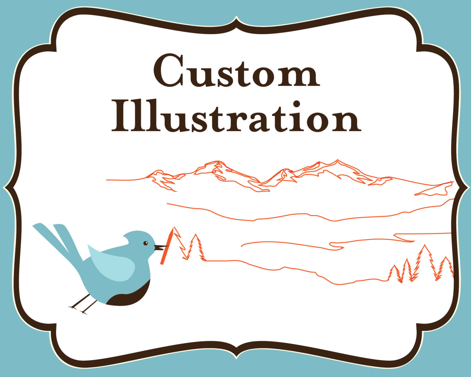Custom Illustration ADD ON / Custom Design / Custom Invitation Design / Landscape Illustration / Custom Artwork