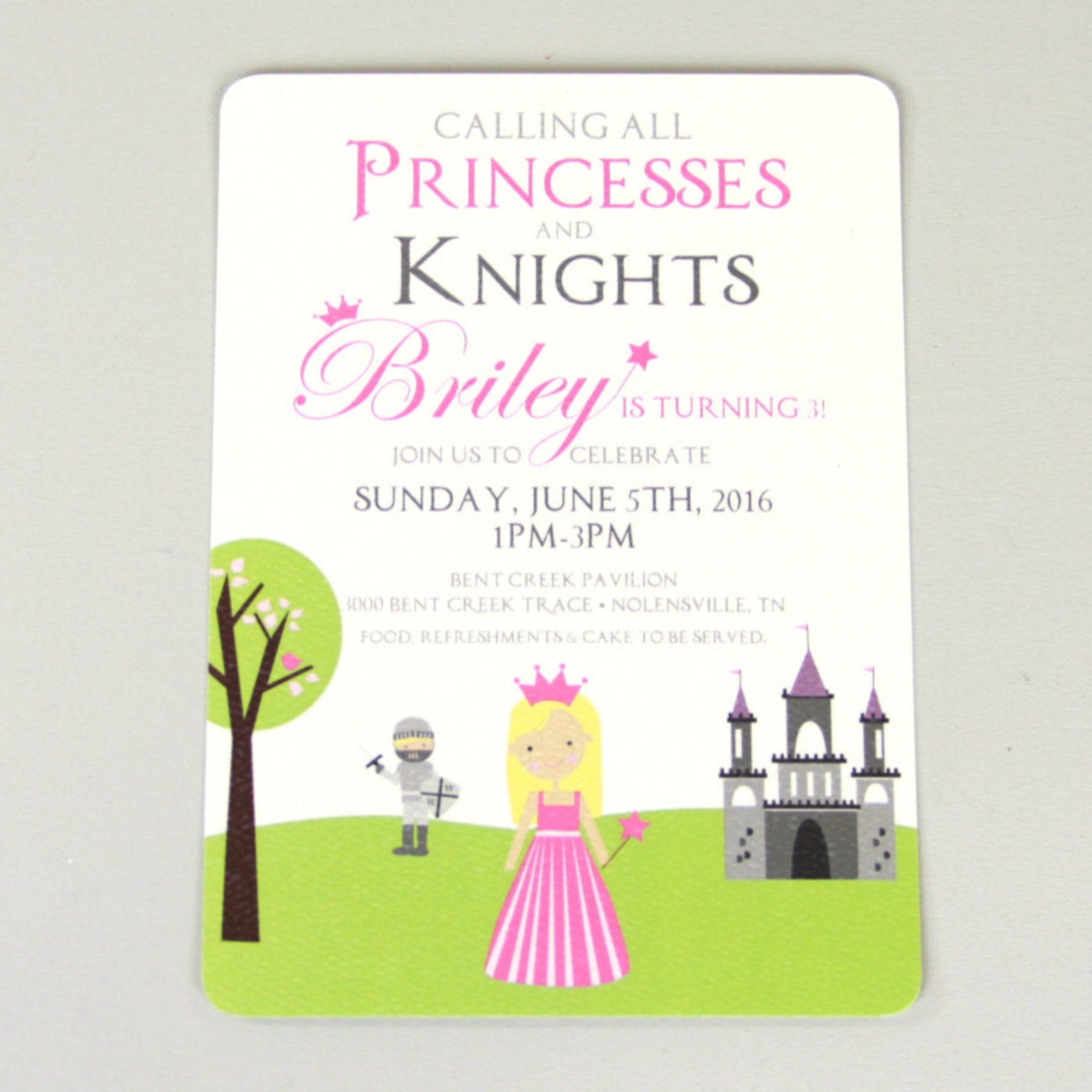 Calling All Princess and Knights Birthday Party Invitation with Envelopes // DIY Printable Princess Birthday Invite