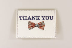 Retro Bowtie Folded Thank You Card - A2 Broadfold Thank You Card with A2 Envelope