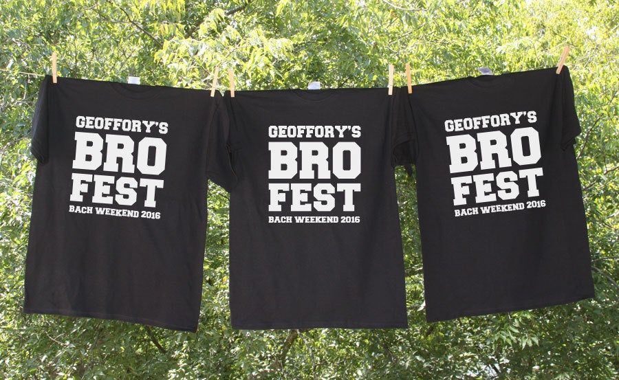 Groom&#39;s Bro Fest  Bachelor Party Shirt with Customized Name and Date Sets - AH