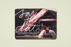 Elegant Script Engagement Photo Save the Date Postcard // Wedding Save the Date Postcard Announcement