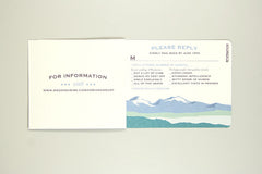 Birch Tree Art Nouveau Colorado Rocky Mountains 3pg Livret Wedding Invitation with RSVP Postcards and Envelopes