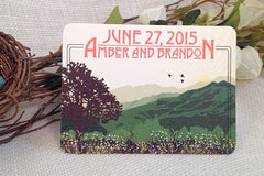 Topatopa Mountains with Wildflowers California Wedding Save the Date Note Card with A2 Envelopes
