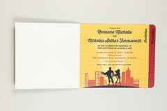 Super Hero Wedding 3pg Livret Wedding Invitation Booklet with RSVP Postcard and Envelope // Superhero Wedding Invitation