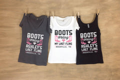 Boots and Bling Nashville Bachelorette Party Tanks or Shirts Sets