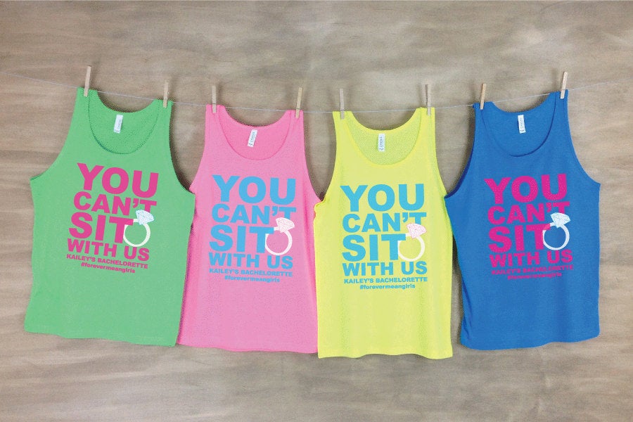 You Can't Sit With Us Bachelorette Party Beach Tanks