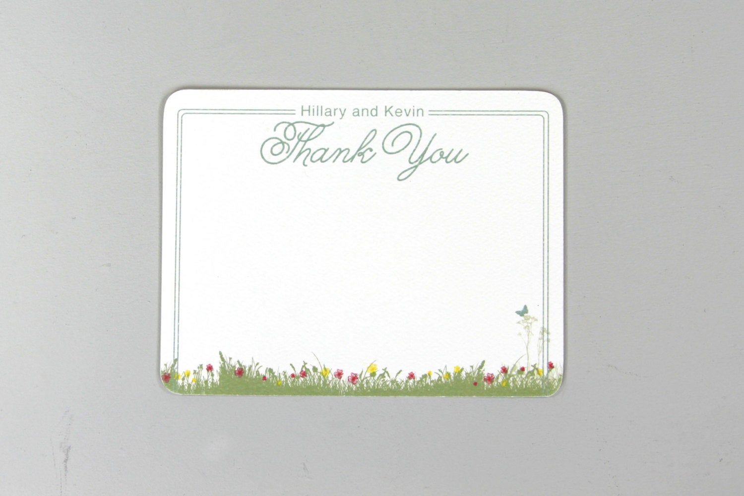 Wildflower Garden Wedding Thank You Note Cards with A2 Envelopes