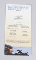 Big Sur California Coastline with Sunset 1-sided 5x11 Wedding Program