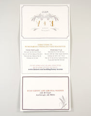 Barley and Hops Trifold Wedding Invitation with Perforated RSVP Postcard with Envelope // Brewery Wedding Invitation