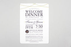 Classic String Lights 5x7 Welcome Wedding Rehearsal Invite // 5x7 Welcome Dinner Invitation with A7 Envelope