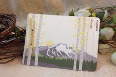 Pikes Peak-Colorado Wedding Invitation-3pg Booklet Livret Invite with Perforated RSVP Postcard and Envelopes