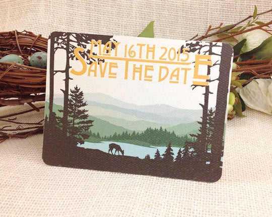 Catskill Mountains (New York) Wedding Save the Date Postcard