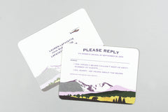 Longs Peak Colorado Mountain with Aspens 5x7 Wedding Invitation with RSVP Postcard and Envelopes