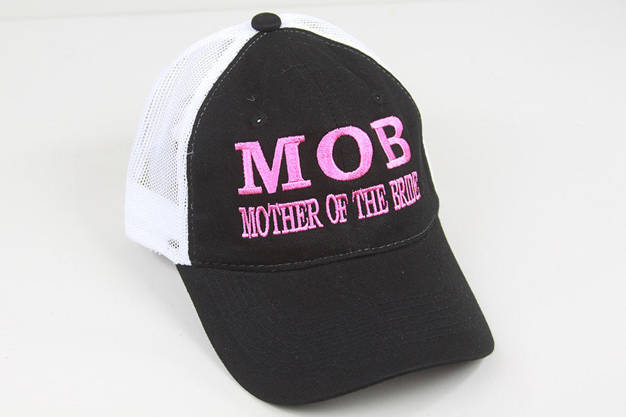 Mother of the Bride Embroidered Hat // MOB // Mother Bridal Party // Bridal Party Trucker Mesh Unstructured Hat
