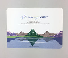 Many Glacier Valley Wedding Invitation // 5x7 2-sided Wedding Invitation with A7 Envelope // Vintage Landscape Illustration