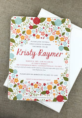 Spring Floral Bridal Luncheon 5x7 Invitation // 5x7 Bridal Shower Invitation with A7 Envelopes