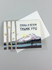 Mt. Hood Wedding Thank You Folded Note Card - A2 Broadfold with A2 Envelope